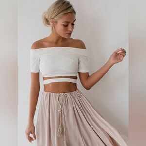 Hello Molly, LOW AND BEHOLD CROP TOP WHITE size M  NWT